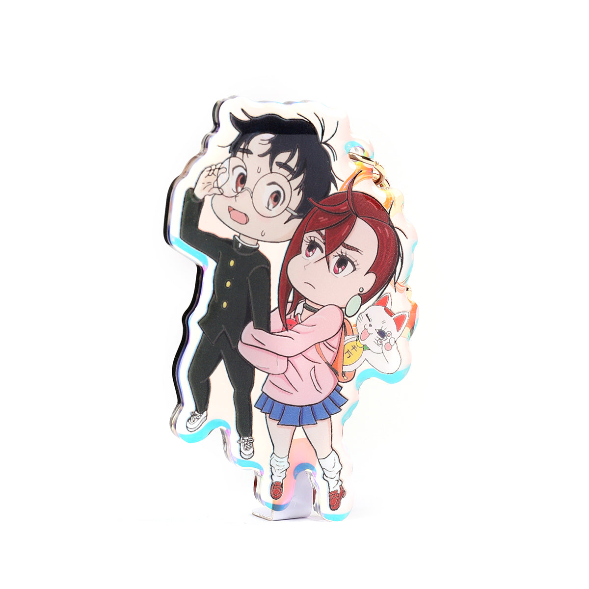 Okarun Momo Ayase- Dandandan- Keychain Epoxy acrylic keychains / Rainbow finish