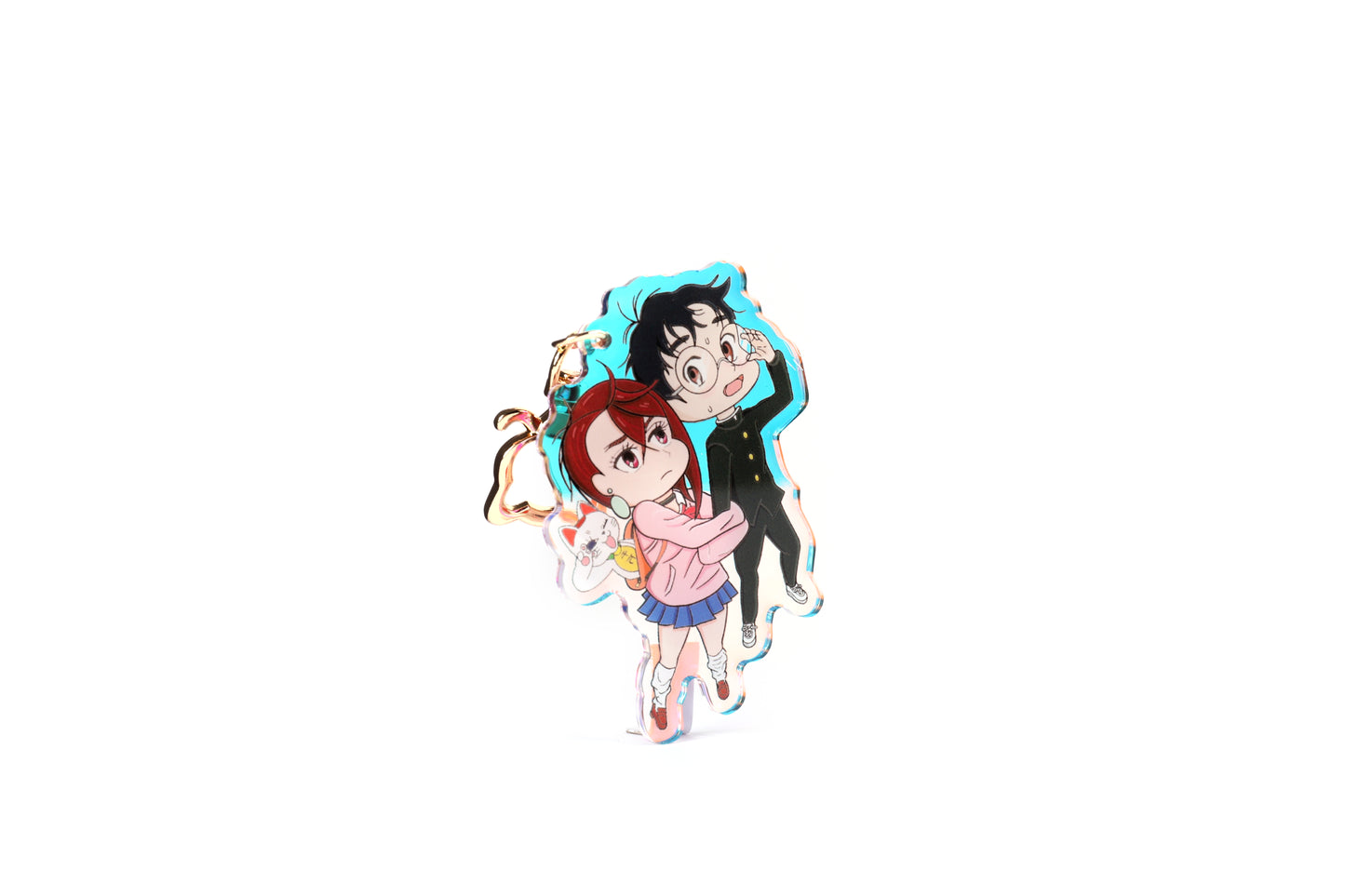 Okarun Momo Ayase- Dandandan- Keychain Epoxy acrylic keychains / Rainbow finish