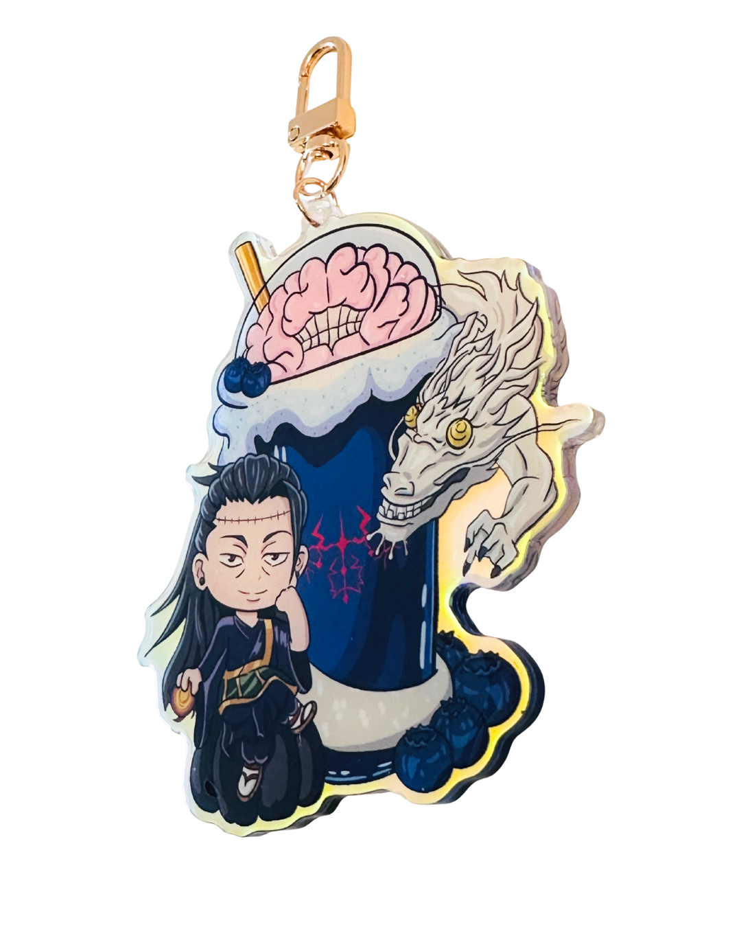 Geto Jujutsu Kaisen Holiday Drink -Epoxy Holographic Acrylic Keychains