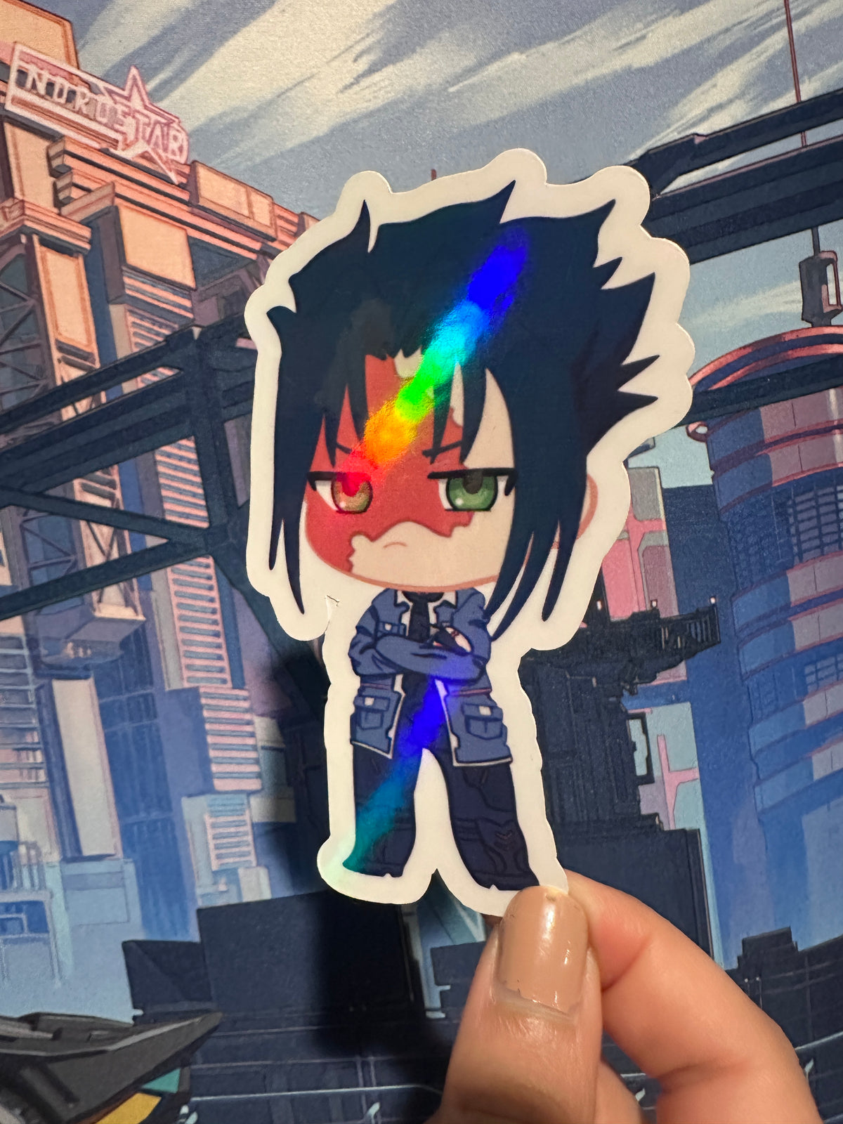D Blue Cyberpunk 4 inch Sticker