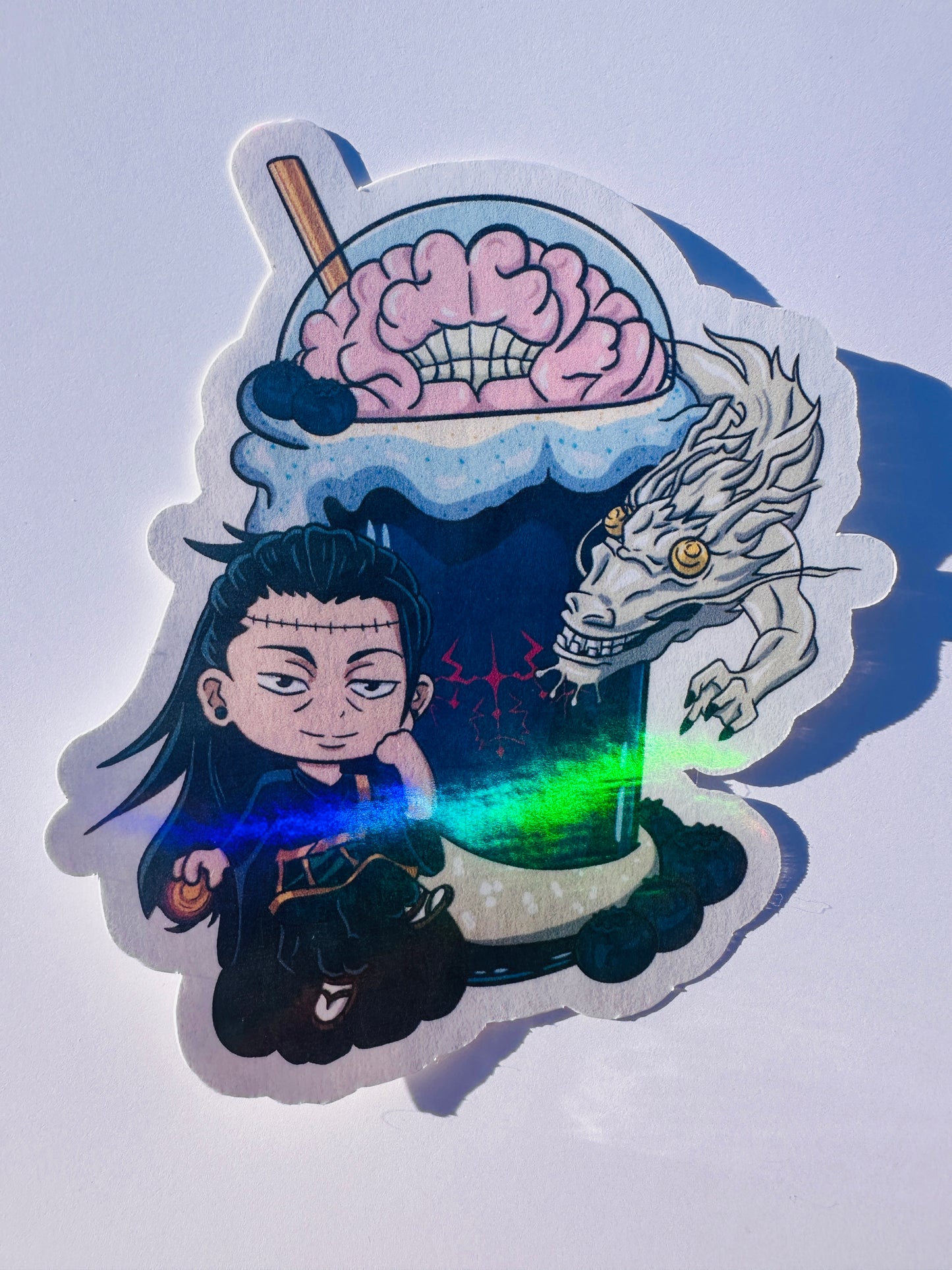 Jujutsu Kaisen Holiday Drink Holographic Waterproof Stickers