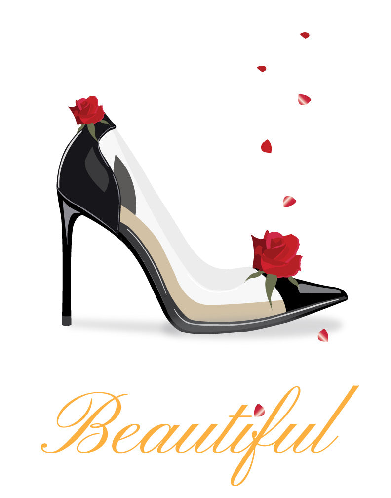 Beautiful Rose Clear Shoe