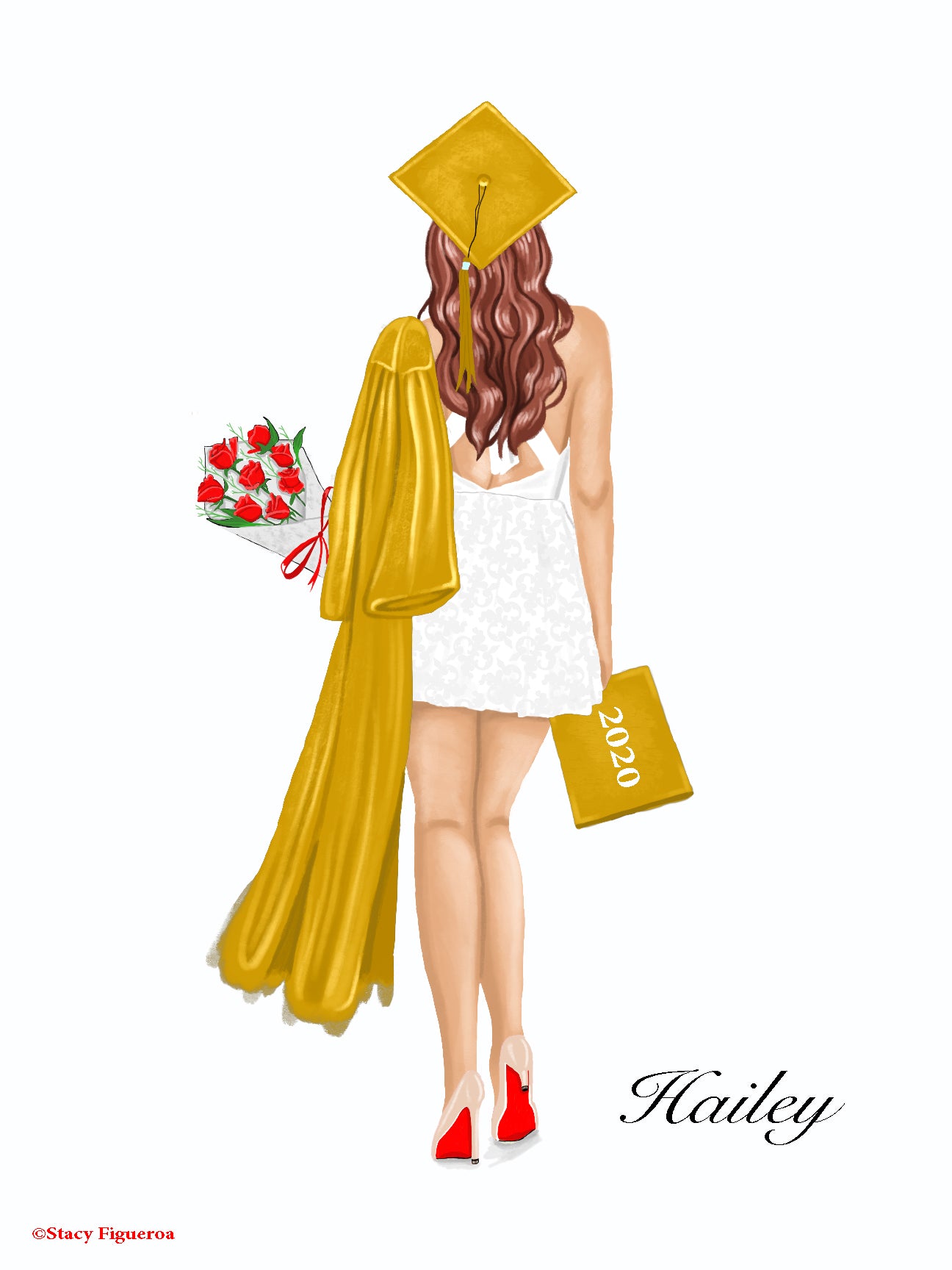 Student Graduate Class of 2020 Brunette Hair