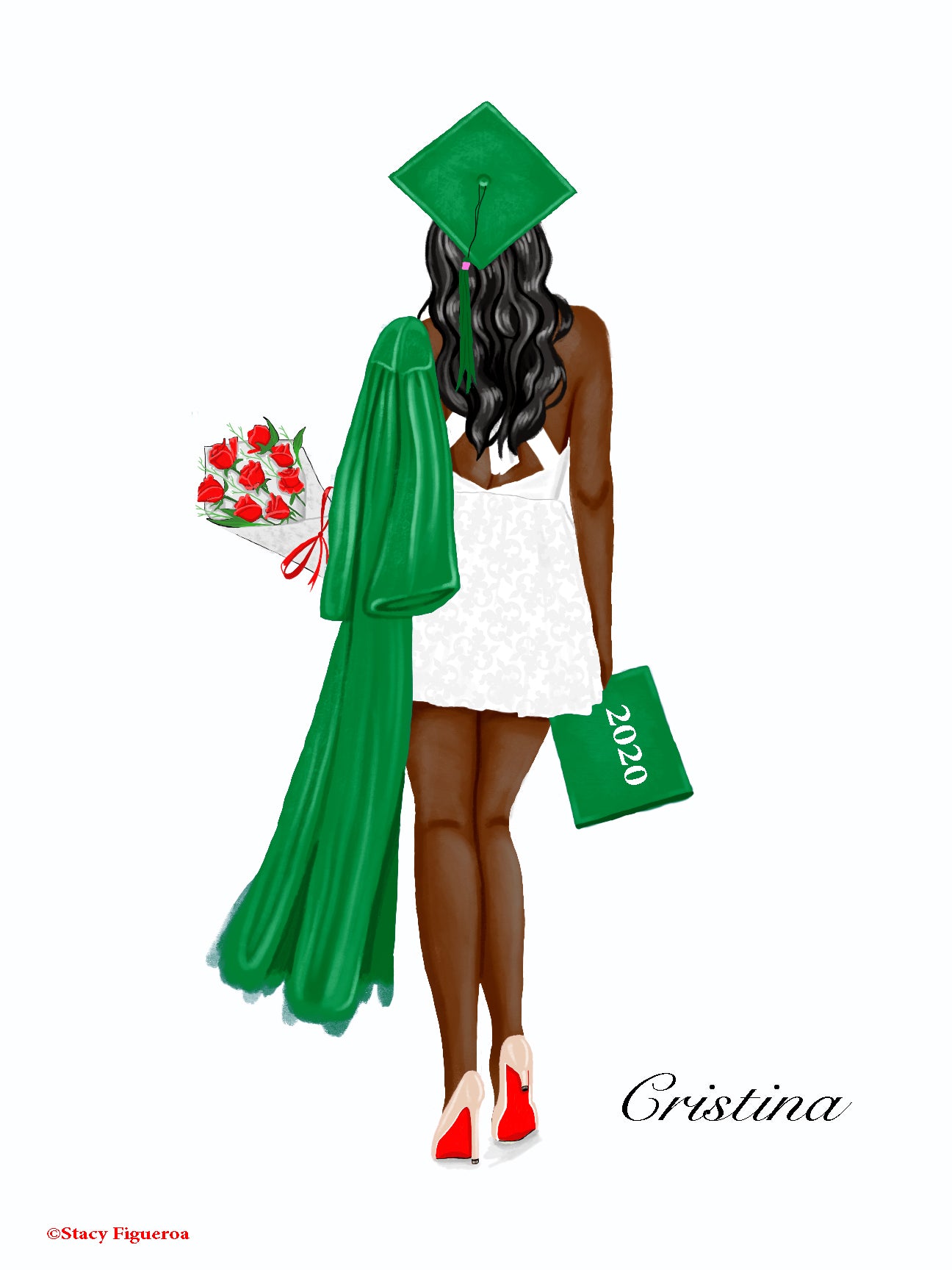 Student Graduate Class of 2020 Black Hair
