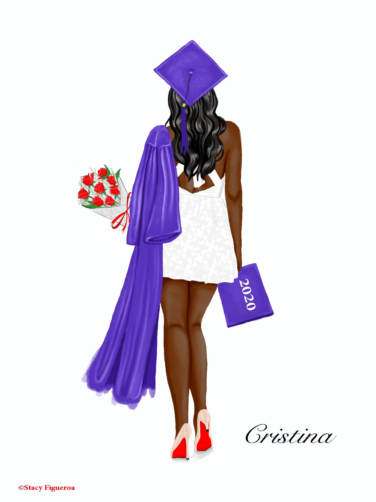 Student Graduate Class of 2020 Black Hair