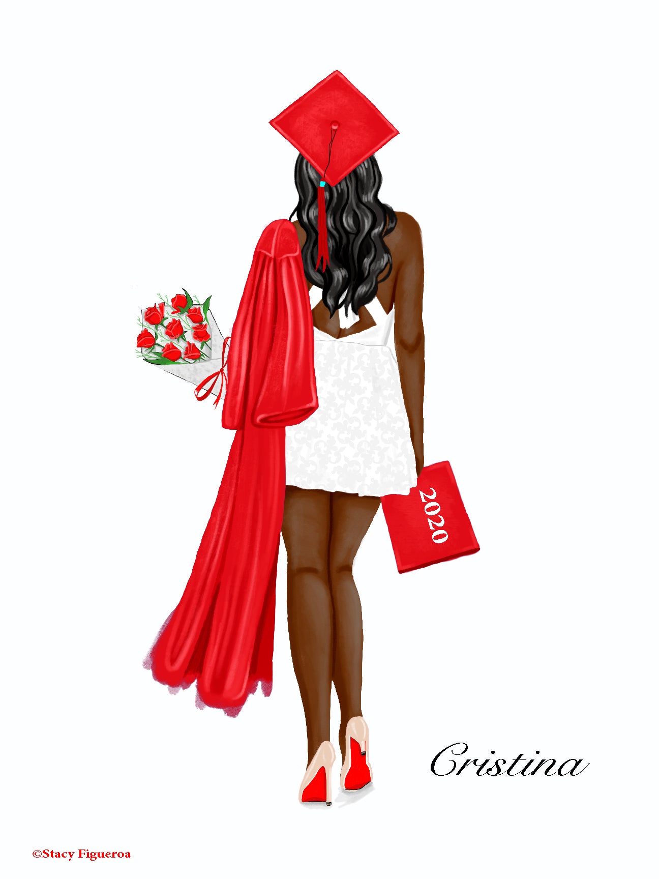 Student Graduate Class of 2020 Black Hair