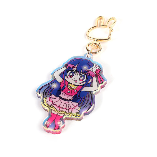 Hoshino Ai Oshi no ko Keychain Epoxy acrylic keychains / Rainbow finish