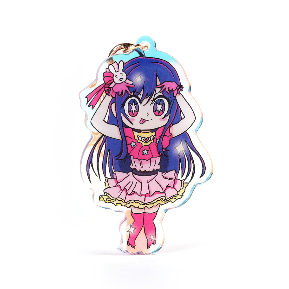 Hoshino Ai Oshi no ko Keychain Epoxy acrylic keychains / Rainbow finish