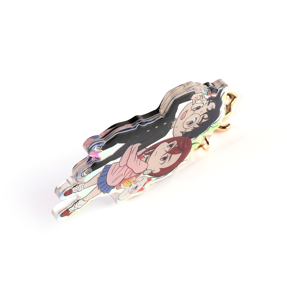 Okarun Momo Ayase- Dandandan- Keychain Epoxy acrylic keychains / Rainbow finish