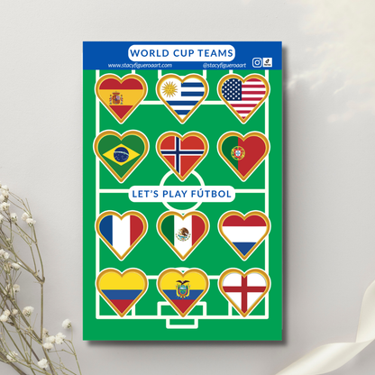 2026 Soccer Teams Sticker Sheets
