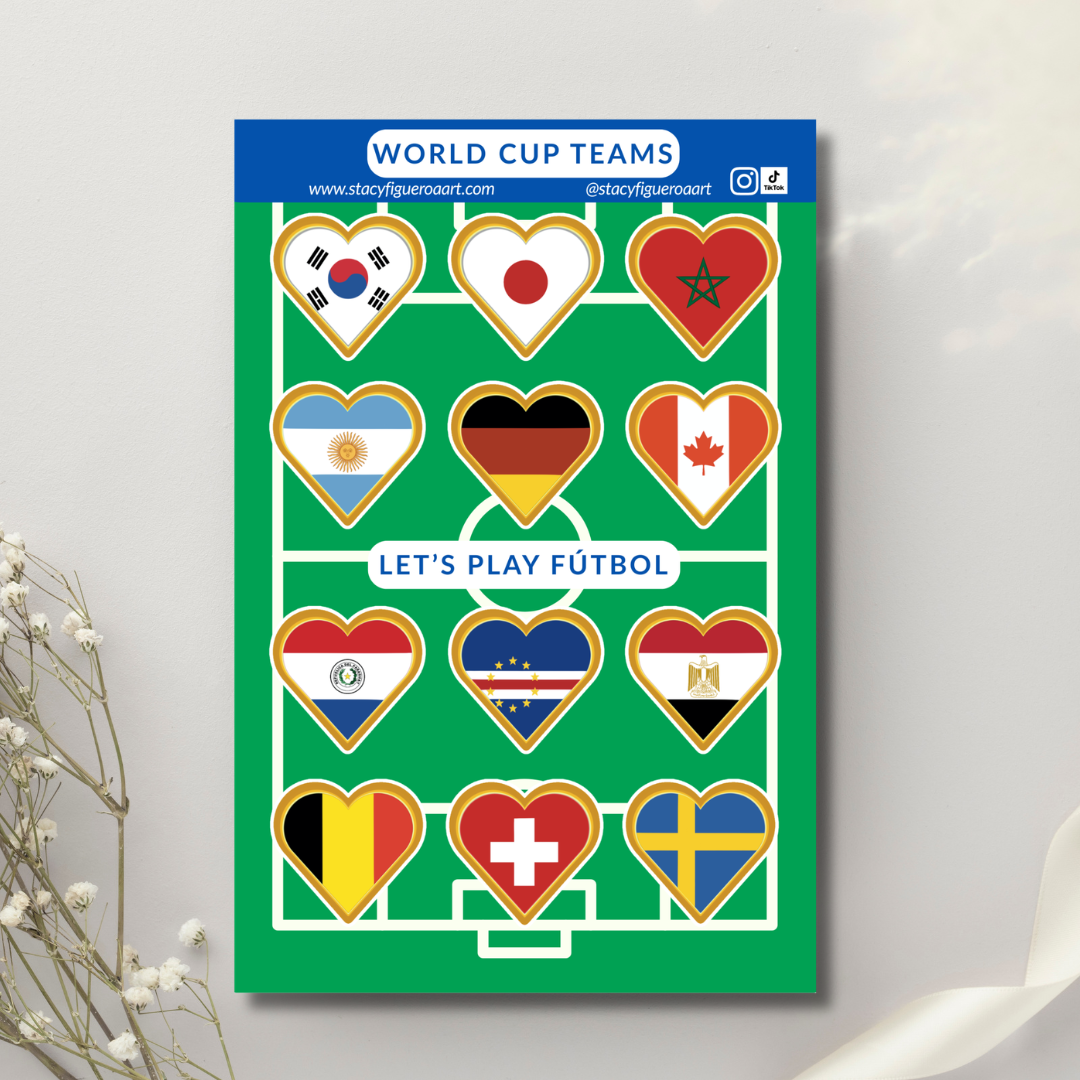 2026 Soccer Teams Sticker Sheets