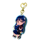 Blue Hair Girl and Boyfriend Backpack Epoxy Rainbow Acrylic Keychain