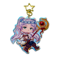 Silver Mage Blue Flowers Epoxy Rain Acrylic Keychain