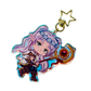 Silver Mage Blue Flowers Epoxy Rain Acrylic Keychain