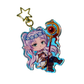 Silver Mage Blue Flowers Epoxy Rain Acrylic Keychain