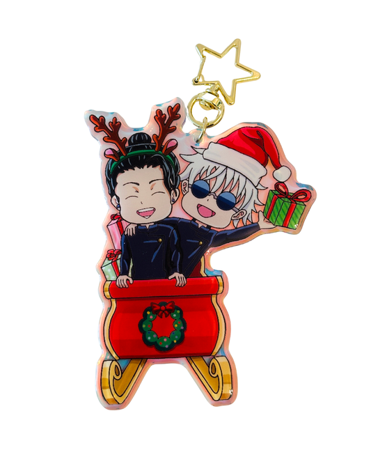 Geto Suguru X Gojo Saturo Christmas- Jujutsu Kaisen- Epoxy Holographic Acrylic Keychain