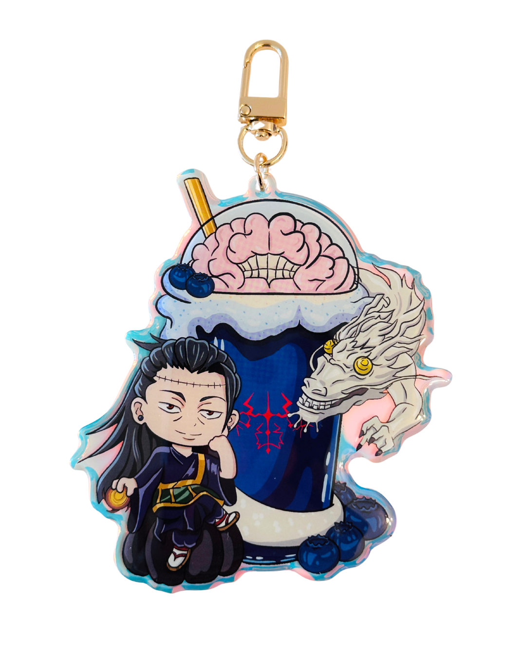 Geto Jujutsu Kaisen Holiday Drink -Epoxy Holographic Acrylic Keychains