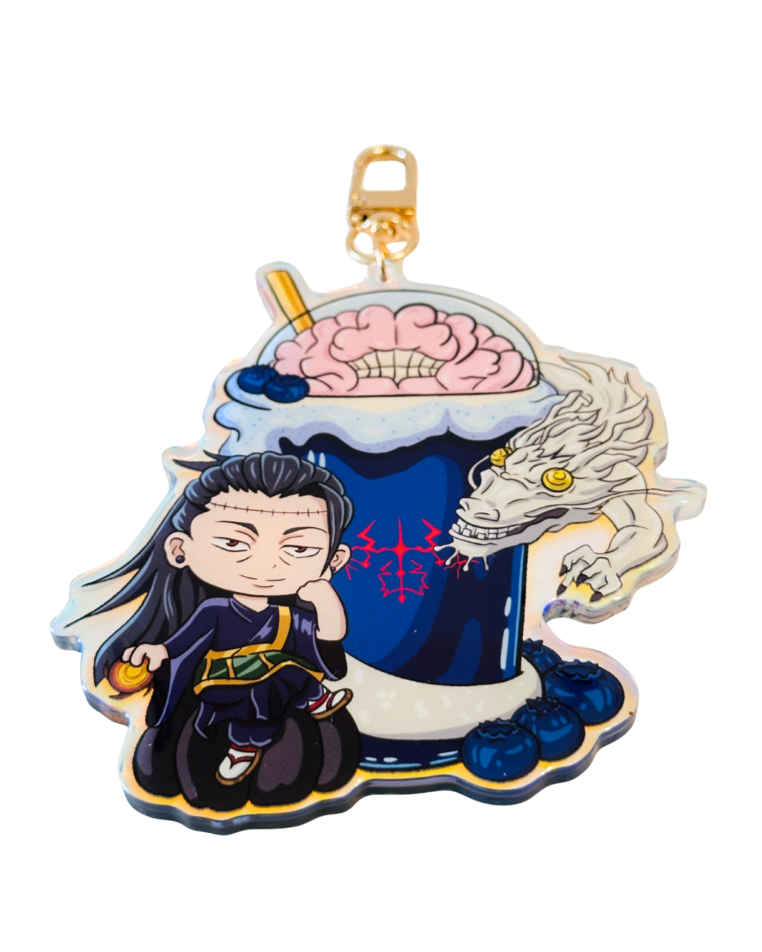 Geto Jujutsu Kaisen Holiday Drink -Epoxy Holographic Acrylic Keychains