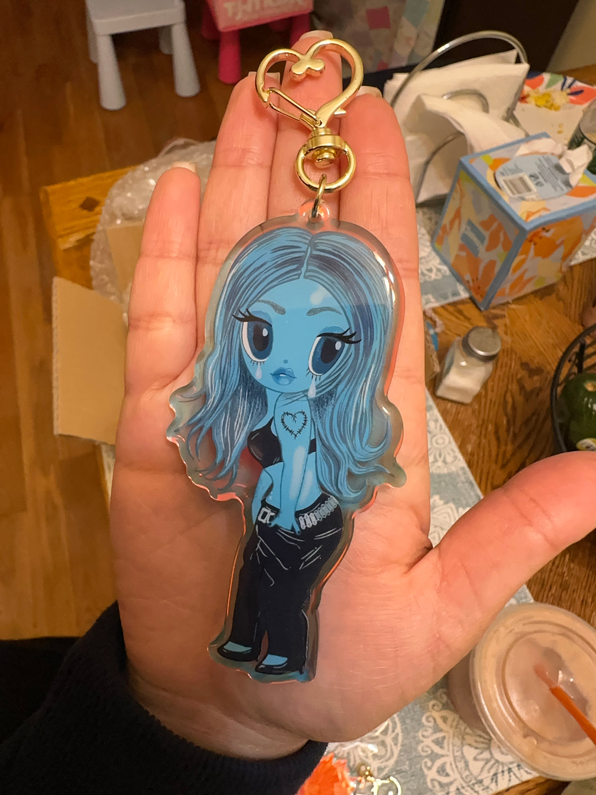Blue Karol Colombian Singer Epoxy Keychain