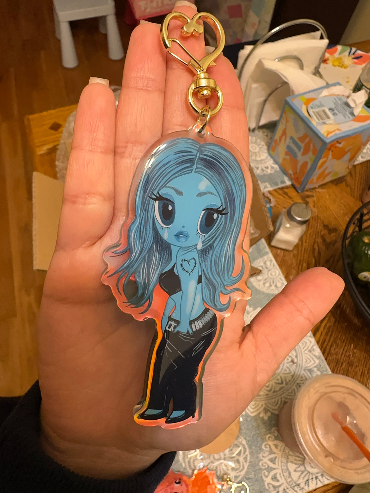 Blue Karol Colombian Singer Epoxy Keychain