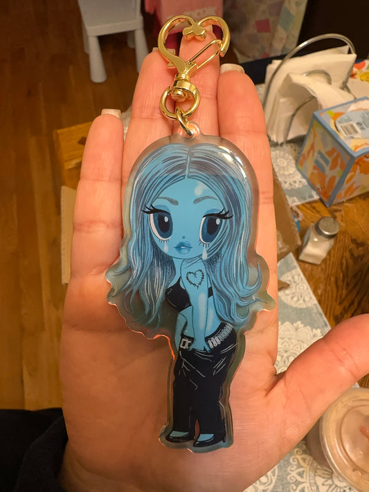 Blue Karol Colombian Singer Epoxy Keychain