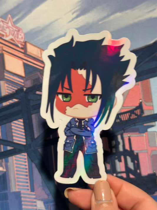 D Blue Cyberpunk 4 inch Sticker