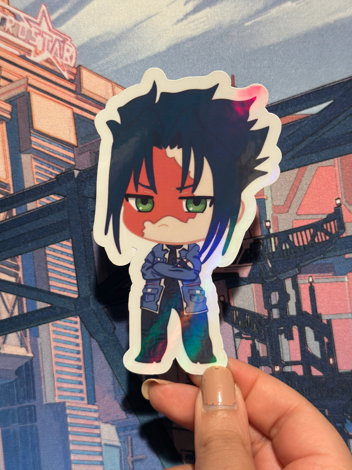 D Blue Cyberpunk 4 inch Sticker