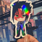 D Blue Cyberpunk 4 inch Sticker
