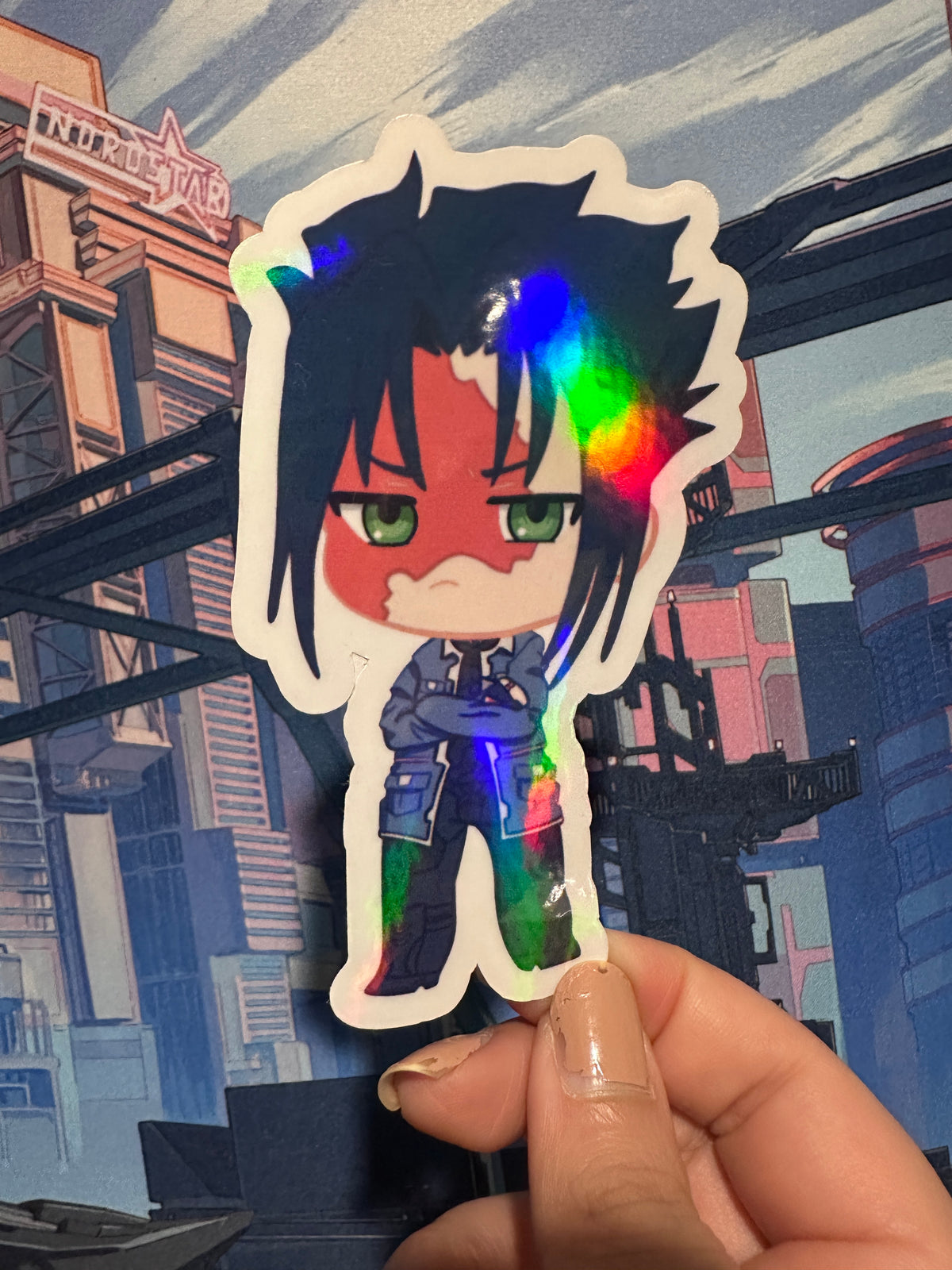 D Blue Cyberpunk 4 inch Sticker