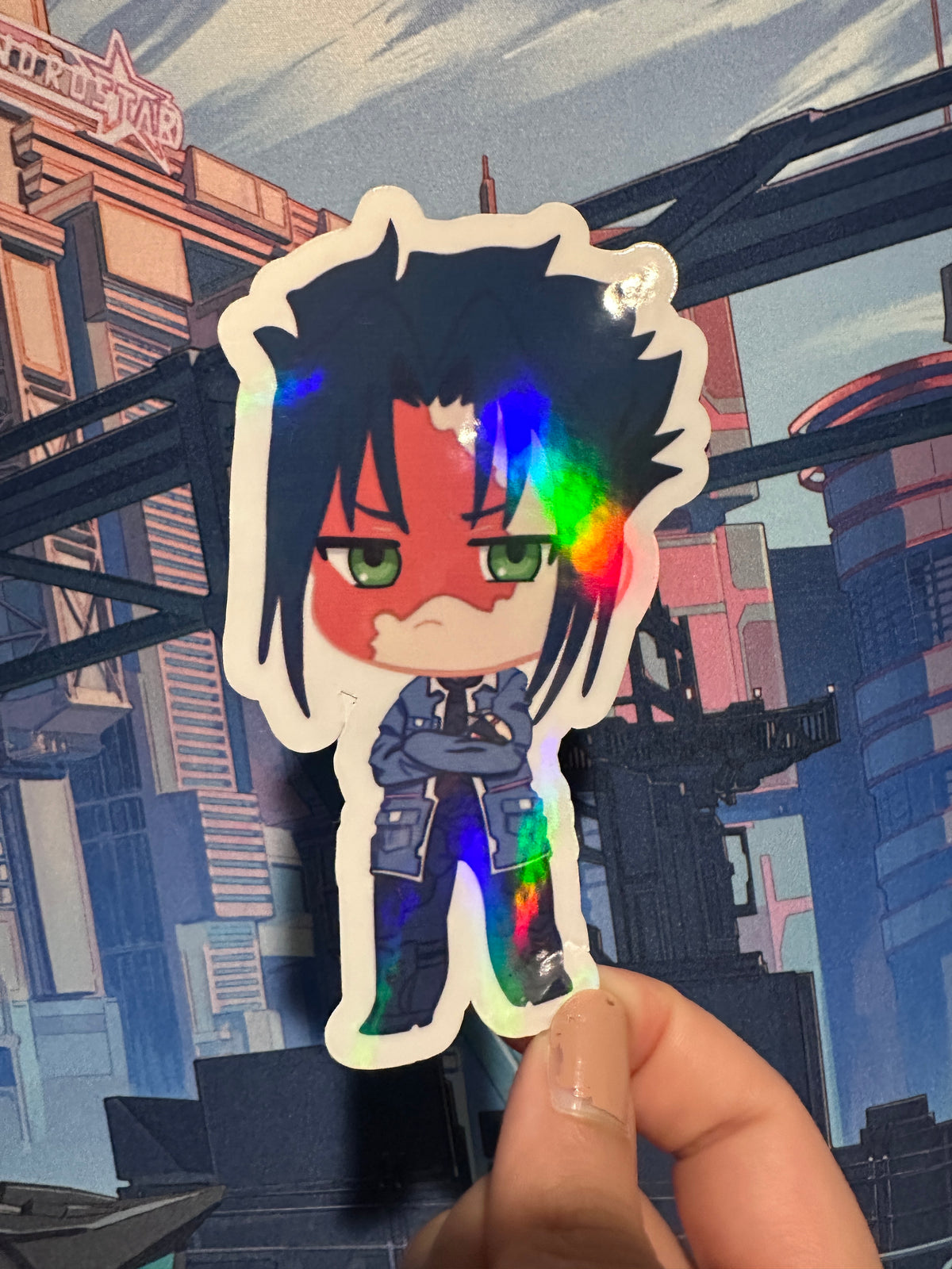 D Blue Cyberpunk 4 inch Sticker