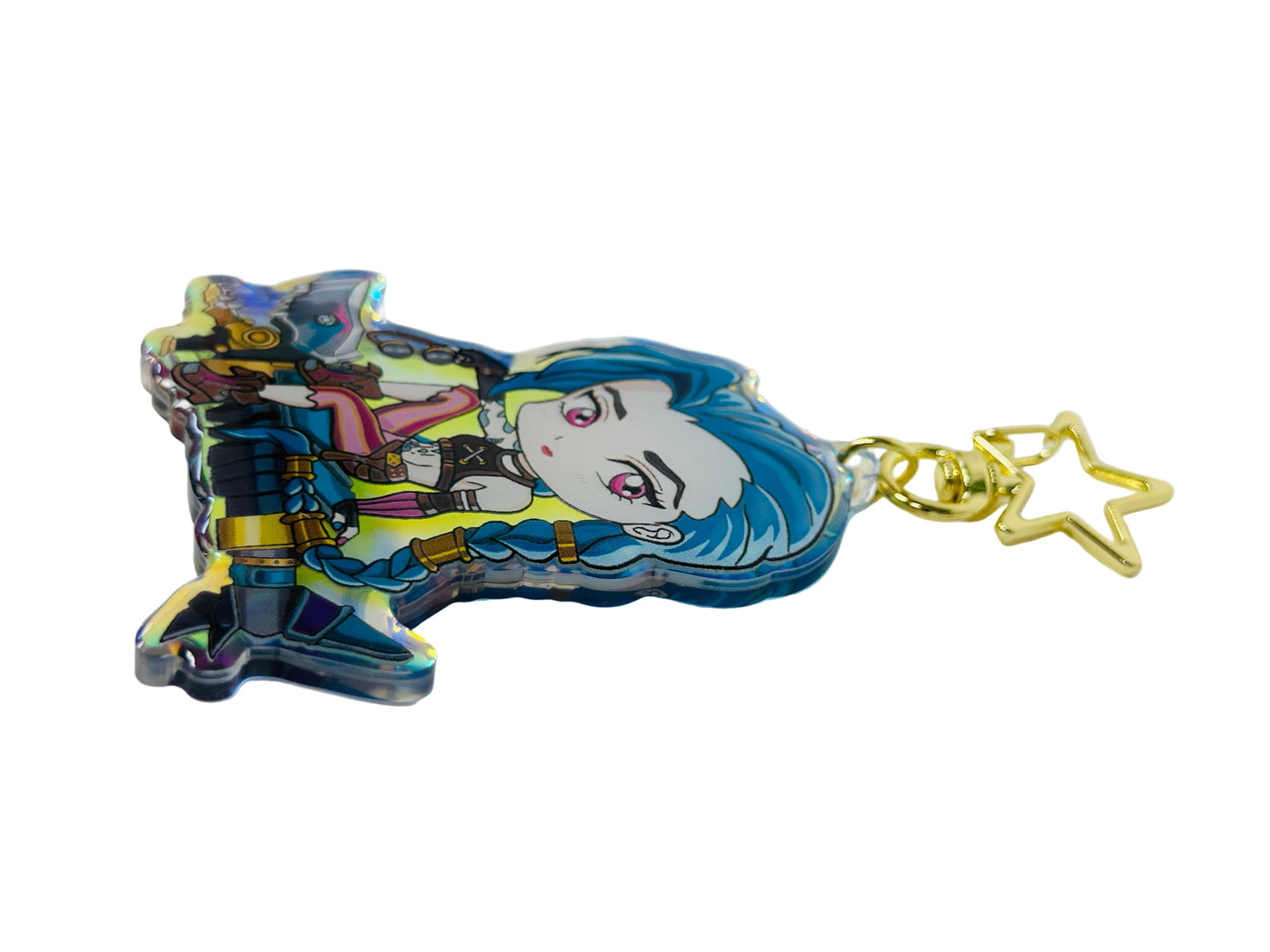 Jinx- Arcane- Keychain Epoxy acrylic keychains / Rainbow finish
