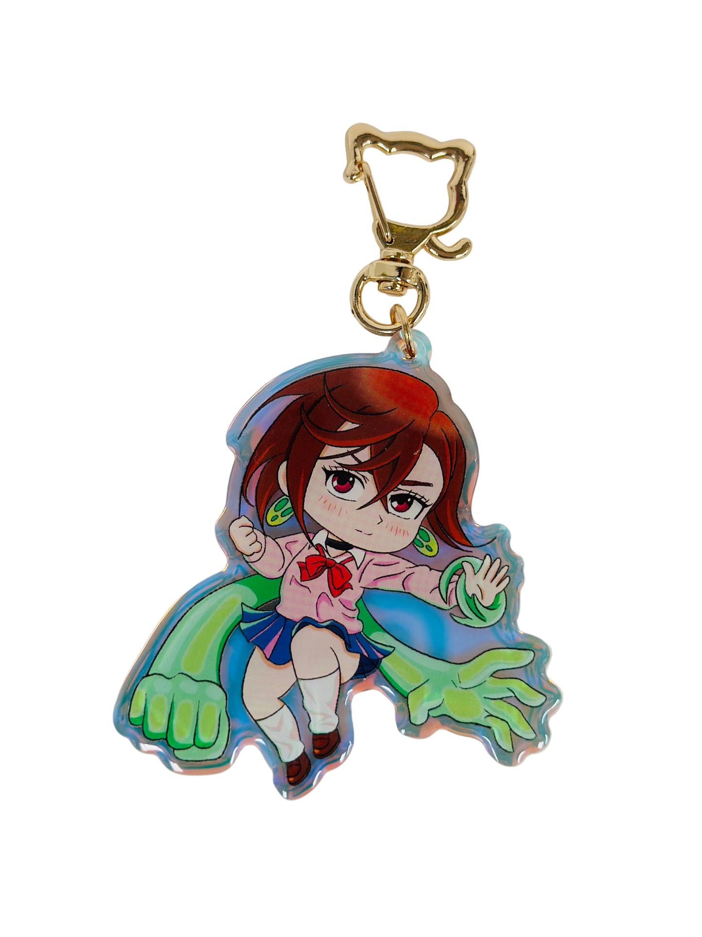 Momo Ayase- Dandadan- Keychain Epoxy acrylic keychains / Rainbow finish