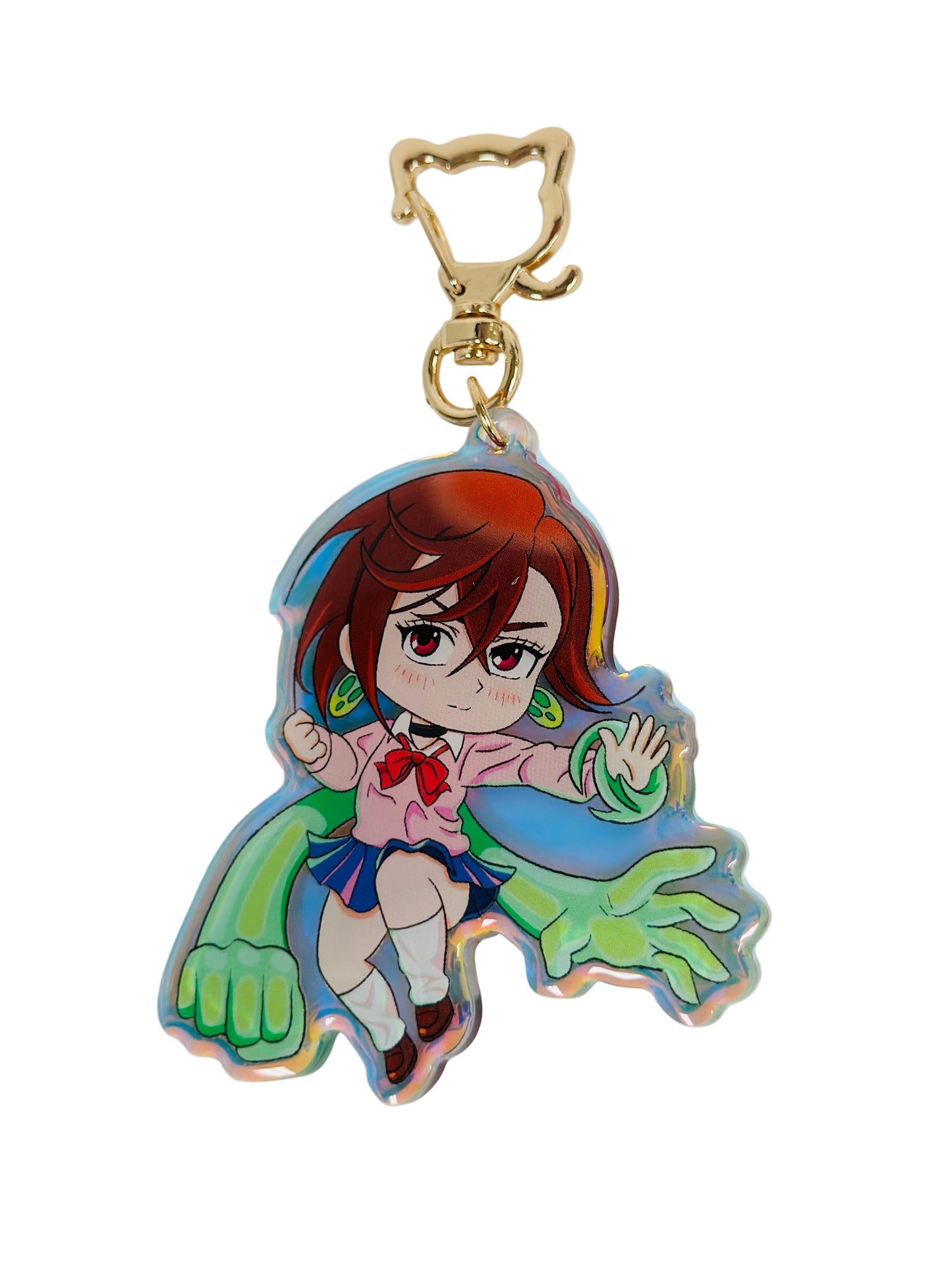 Momo Ayase- Dandadan- Keychain Epoxy acrylic keychains / Rainbow finish