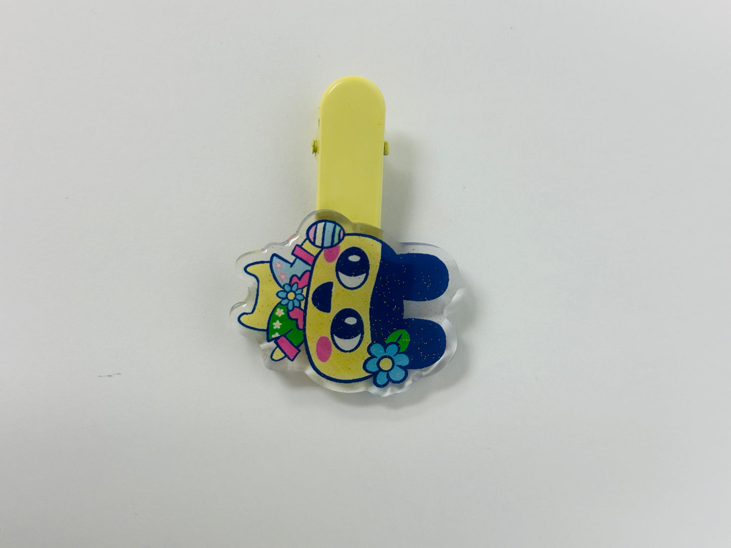 Tamagotchi Easter- Epoxy acrylic Hair Clips / Glitter finish