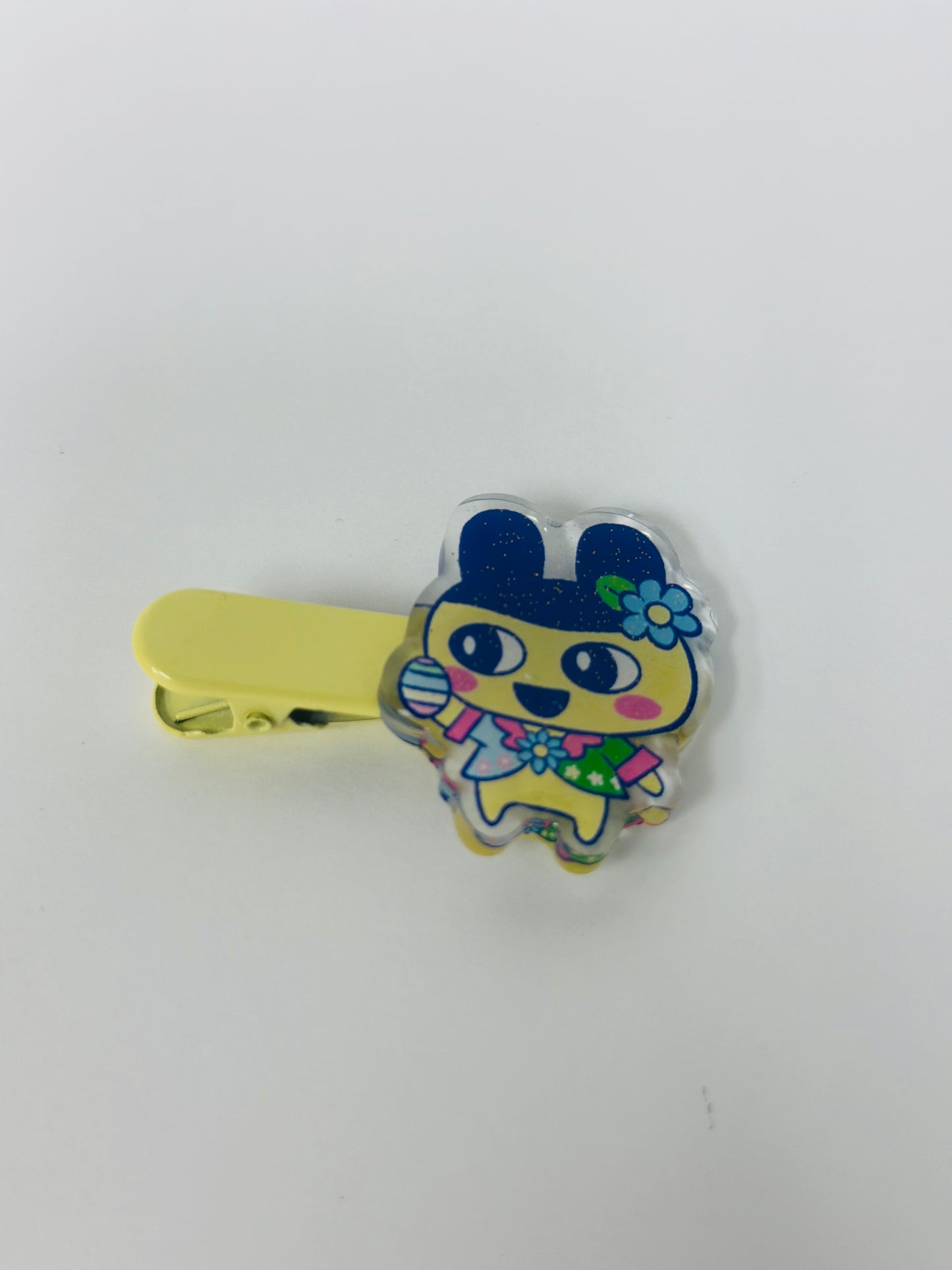 Tamagotchi Easter- Epoxy acrylic Hair Clips / Glitter finish
