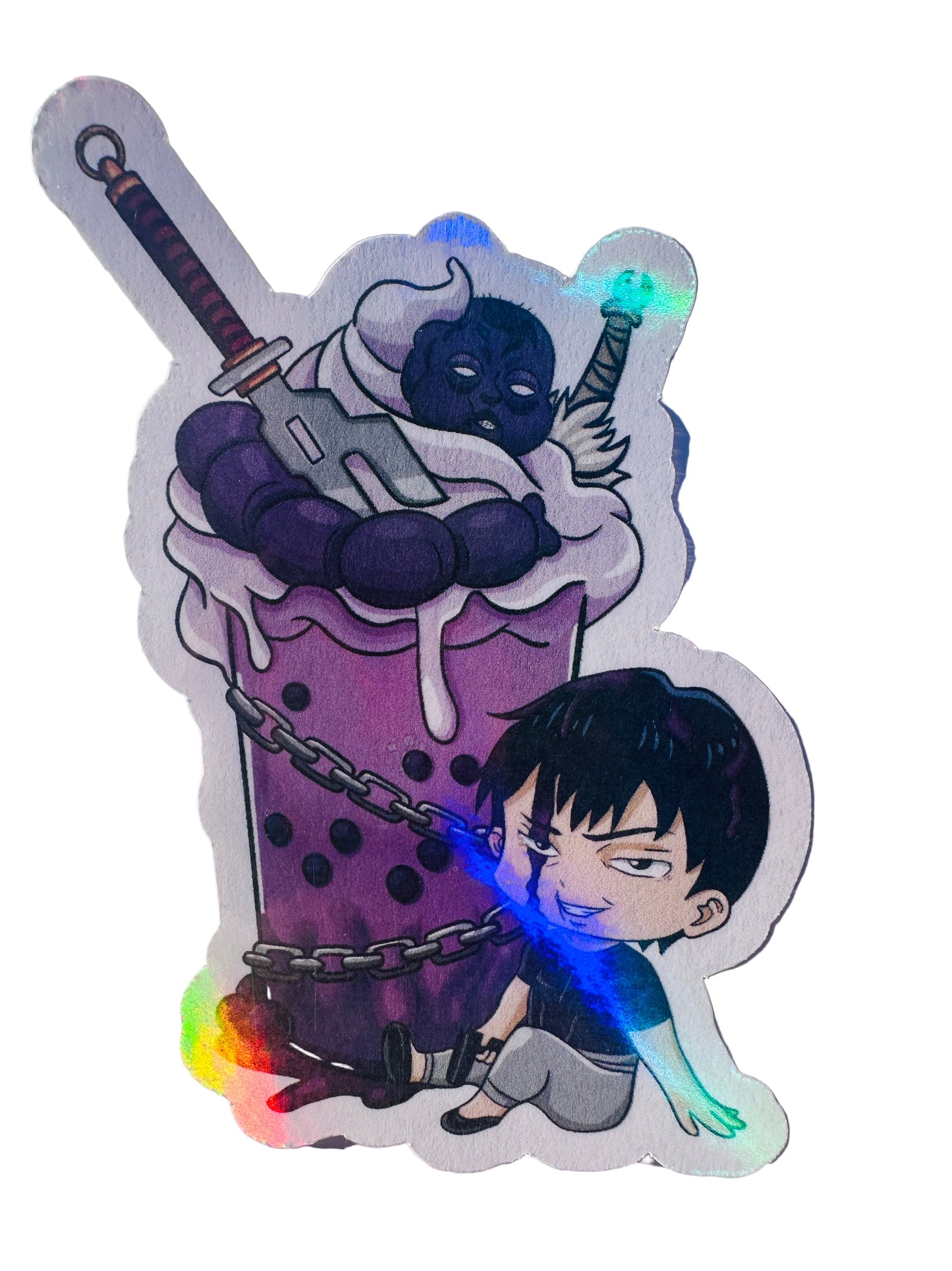Jujutsu Kaisen Holiday Drink Holographic Waterproof Stickers