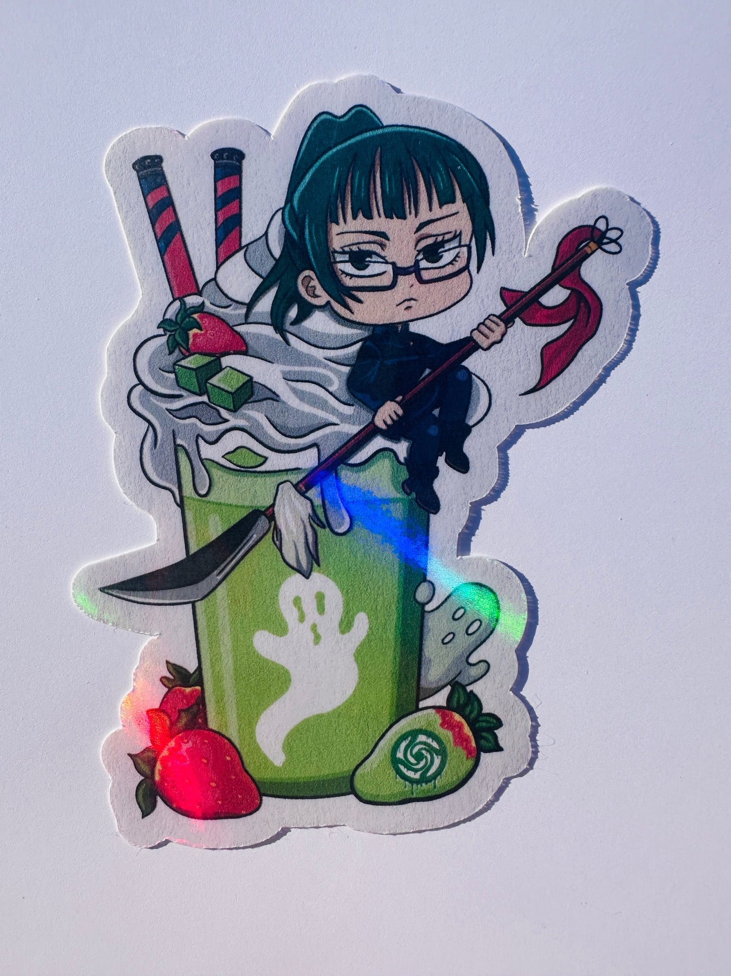 Jujutsu Kaisen Holiday Drink Holographic Waterproof Stickers