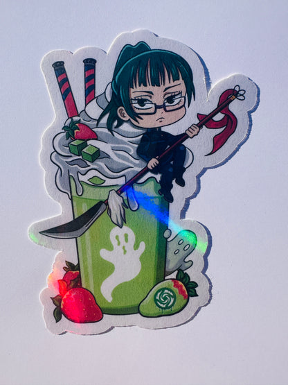 Jujutsu Kaisen Holiday Drink Holographic Waterproof Stickers