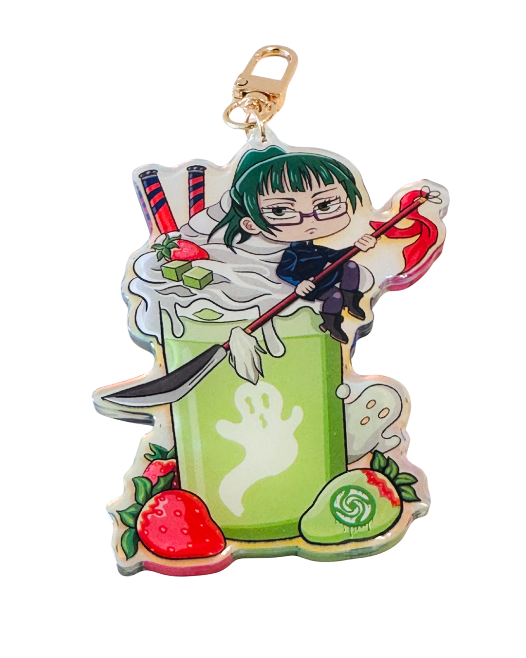 Maki Jujutsu Kaisen Holiday Drink -Epoxy Holographic Acrylic Keychains