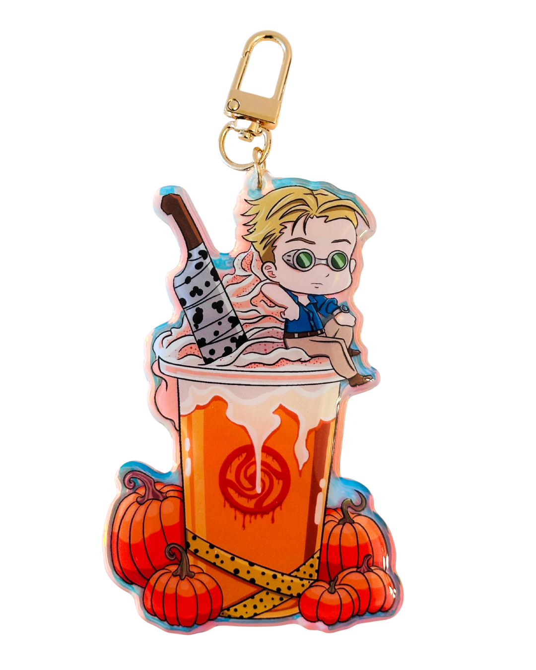 Nanami Jujutsu Kaisen Holiday Drink -Epoxy Holographic Acrylic Keychains