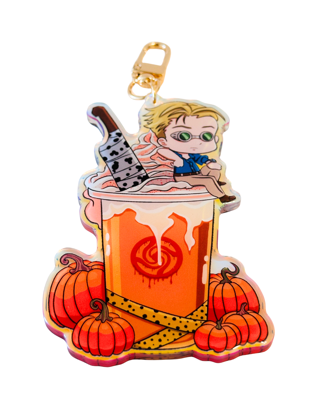 Nanami Jujutsu Kaisen Holiday Drink -Epoxy Holographic Acrylic Keychains