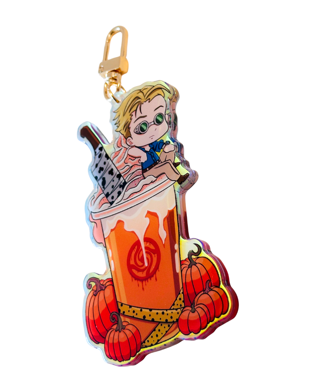 Nanami Jujutsu Kaisen Holiday Drink -Epoxy Holographic Acrylic Keychains
