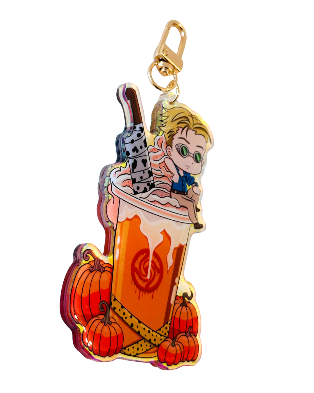 Nanami Jujutsu Kaisen Holiday Drink -Epoxy Holographic Acrylic Keychains