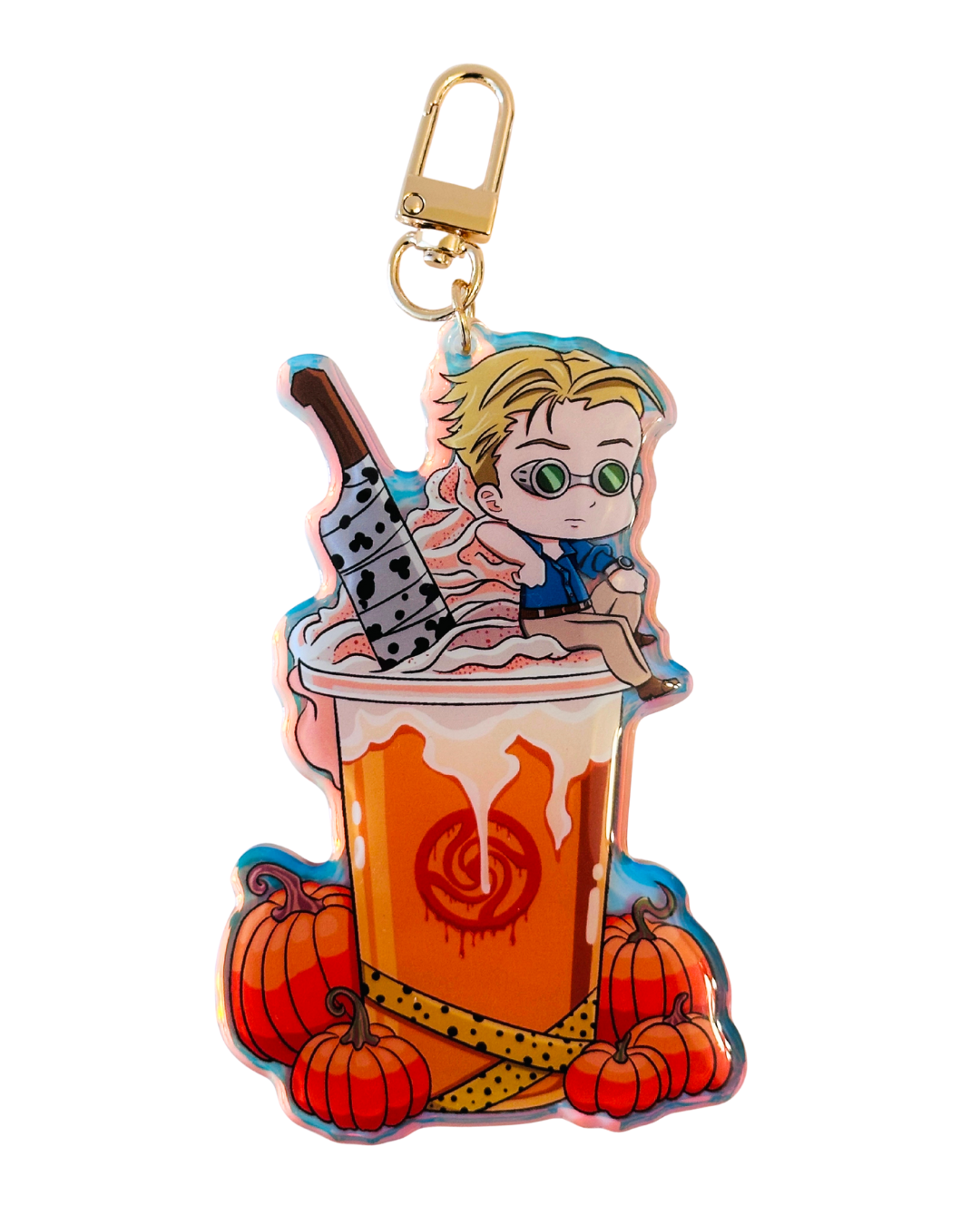 Nanami Jujutsu Kaisen Holiday Drink -Epoxy Holographic Acrylic Keychains