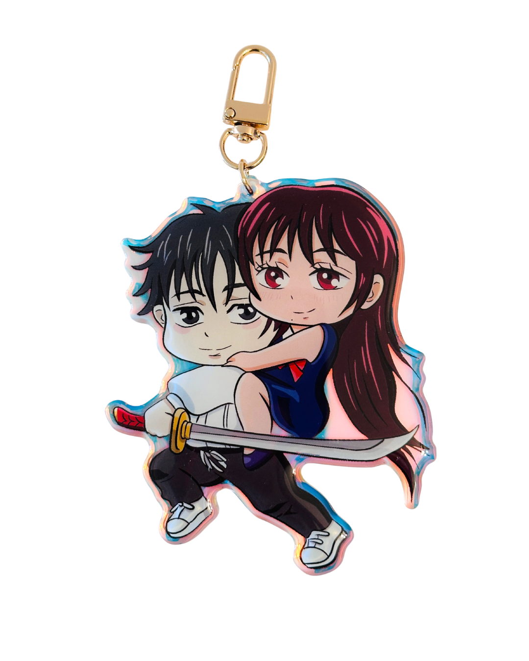 Yuta X Rika- Jujutsu Kaisen- Epoxy Holographic Acrylic Keychain