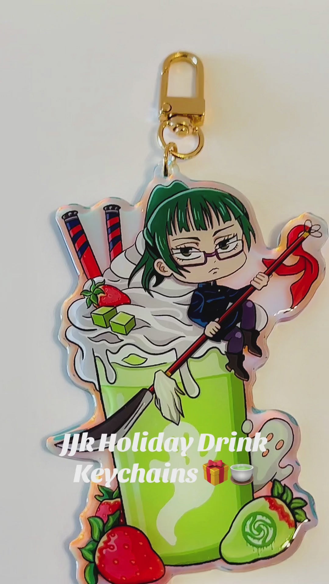 Orange Sorcerer Holiday Drink -Epoxy Holographic Acrylic Keychains