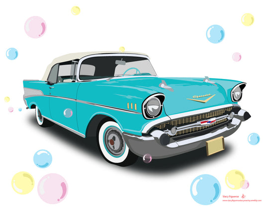 1957 Chevrolet Belair Turqouise with Bubbles