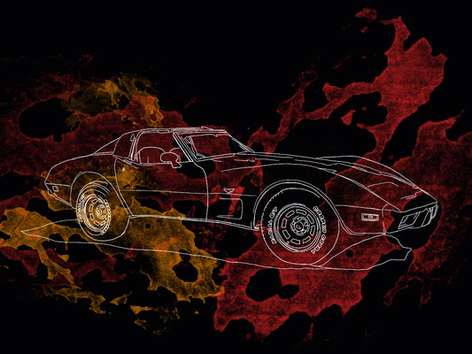 1971 Corvette Watercolor Design