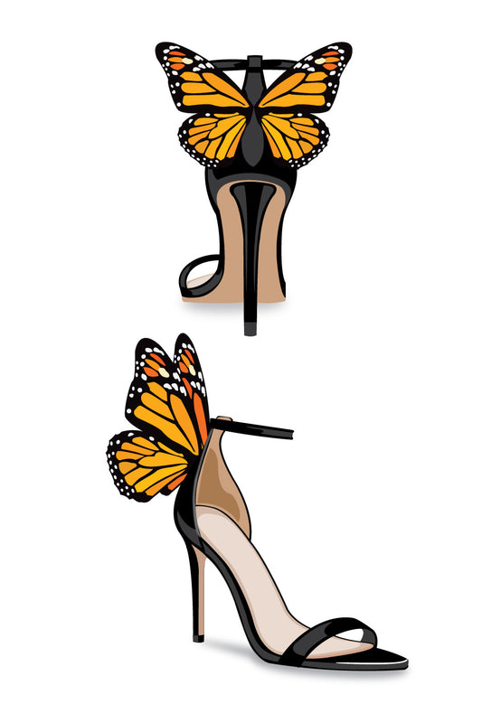 Monarch Butterfly Heels 2 Views