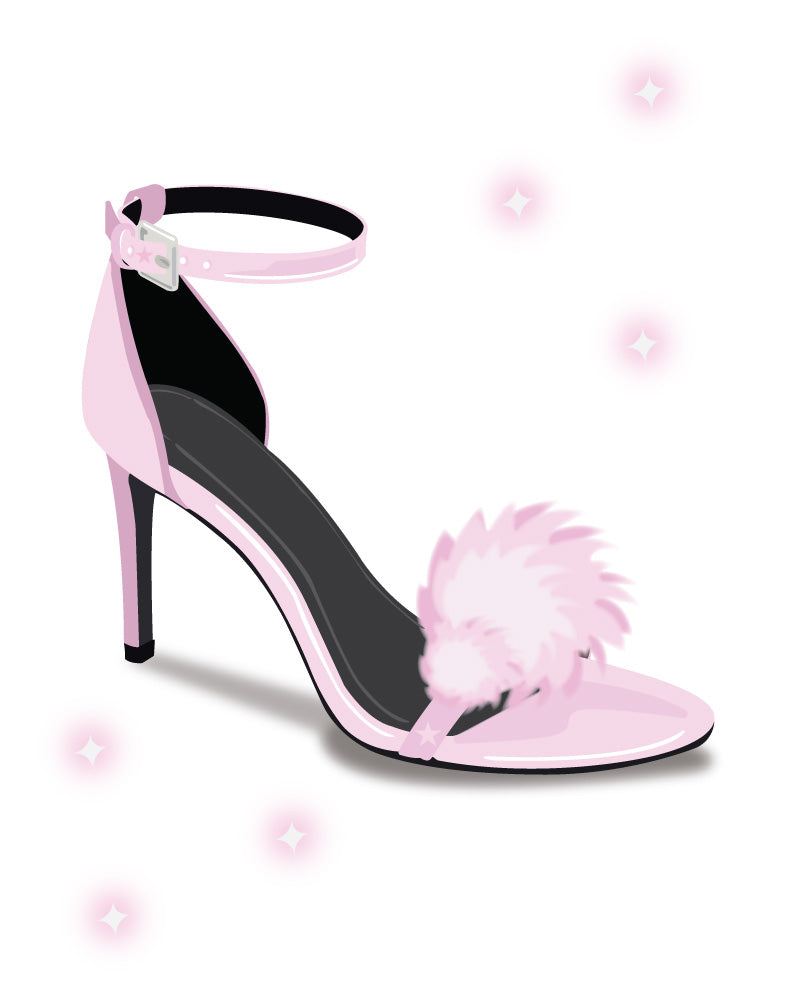Furry Pom Pom Heels